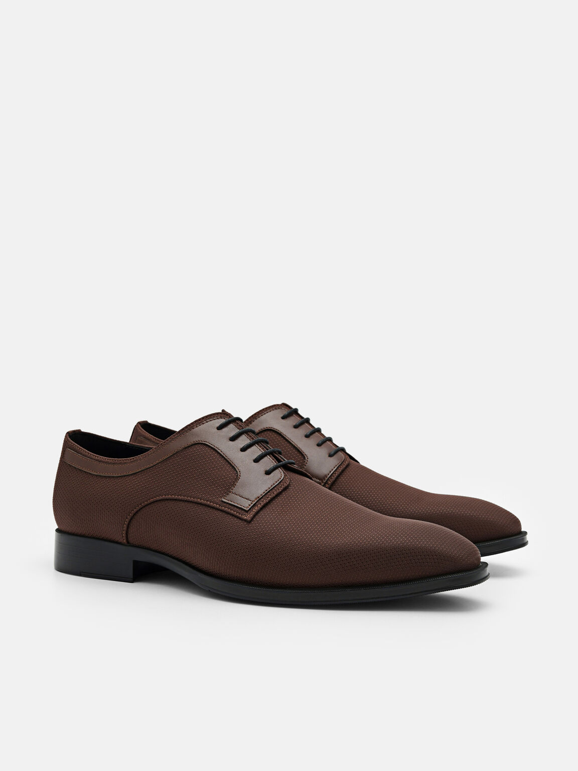 Nylon and Leather Derby Shoes, Dark Brown