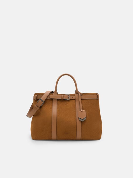 Tyson Duffel Bag, Cognac Suede, hi-res