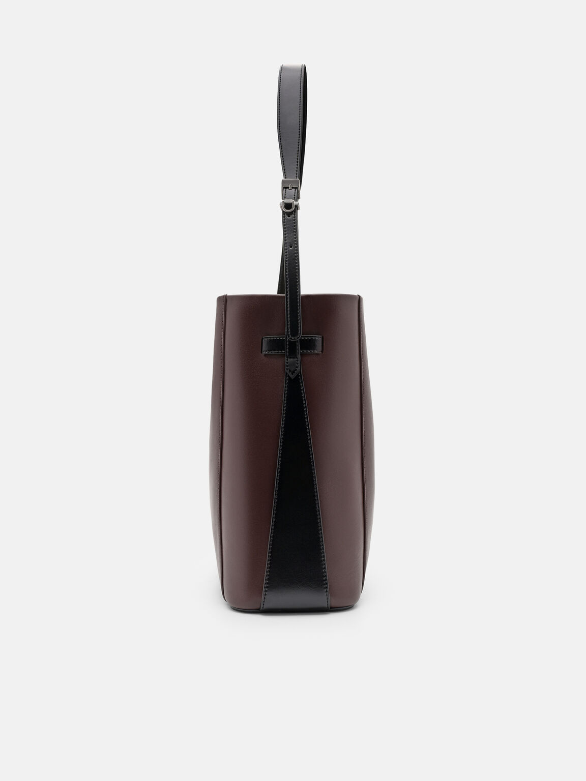 Jatte Belt Leather Bucket Bag, Burgundy, hi-res