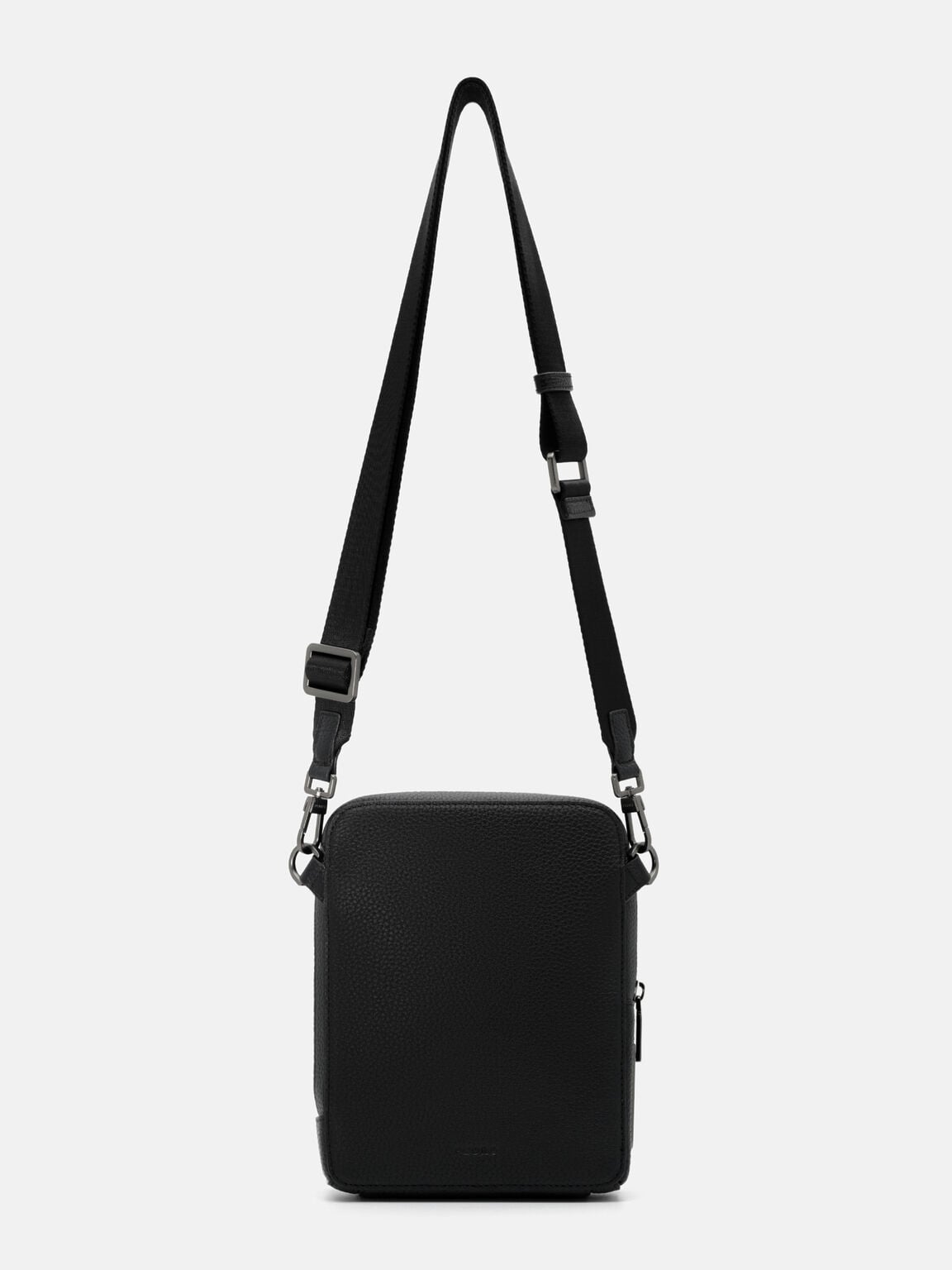 Fingerprint Lock Crossbody Bag, Black Tumble, hi-res
