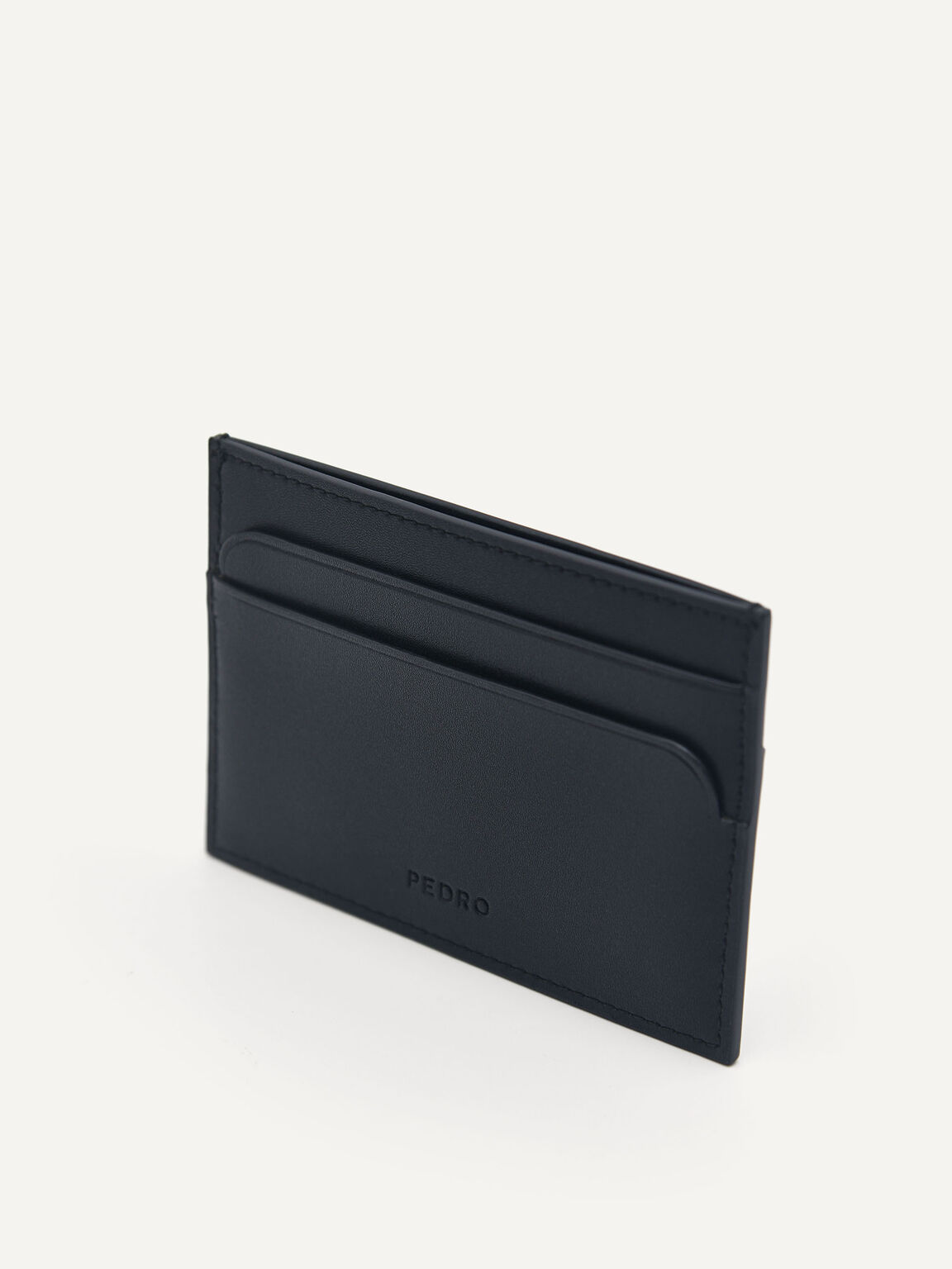 PEDRO Icon Mini Leather Card Holder, Black, hi-res