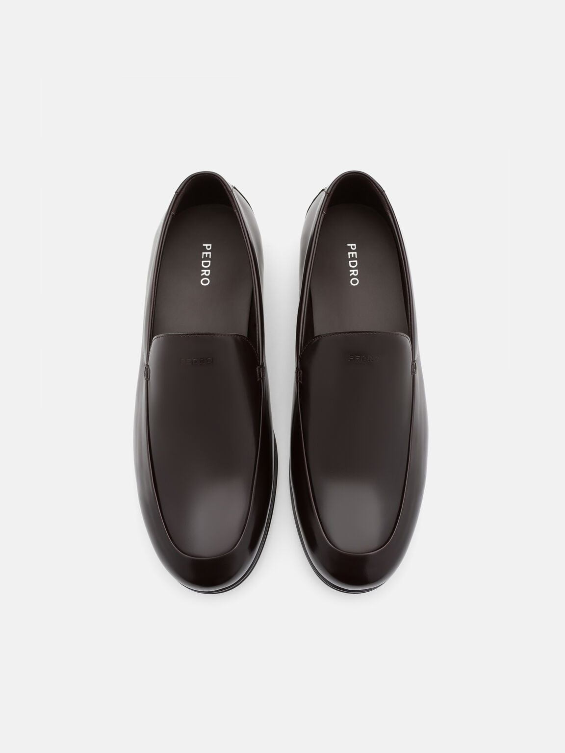 Gi&agrave;y lười mũi tr&ograve;n Boxed Leather, N&acirc;u Đỏ, hi-res