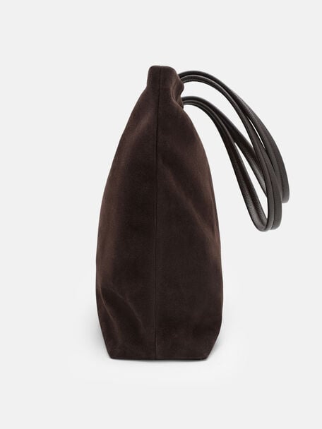 T&uacute;i tote h&igrave;nh vu&ocirc;ng Asher Suede, Espresso Brown Suede, hi-res