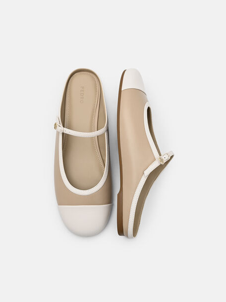 Gi&agrave;y mules đế bệt mũi tr&ograve;n, Be canvas, hi-res