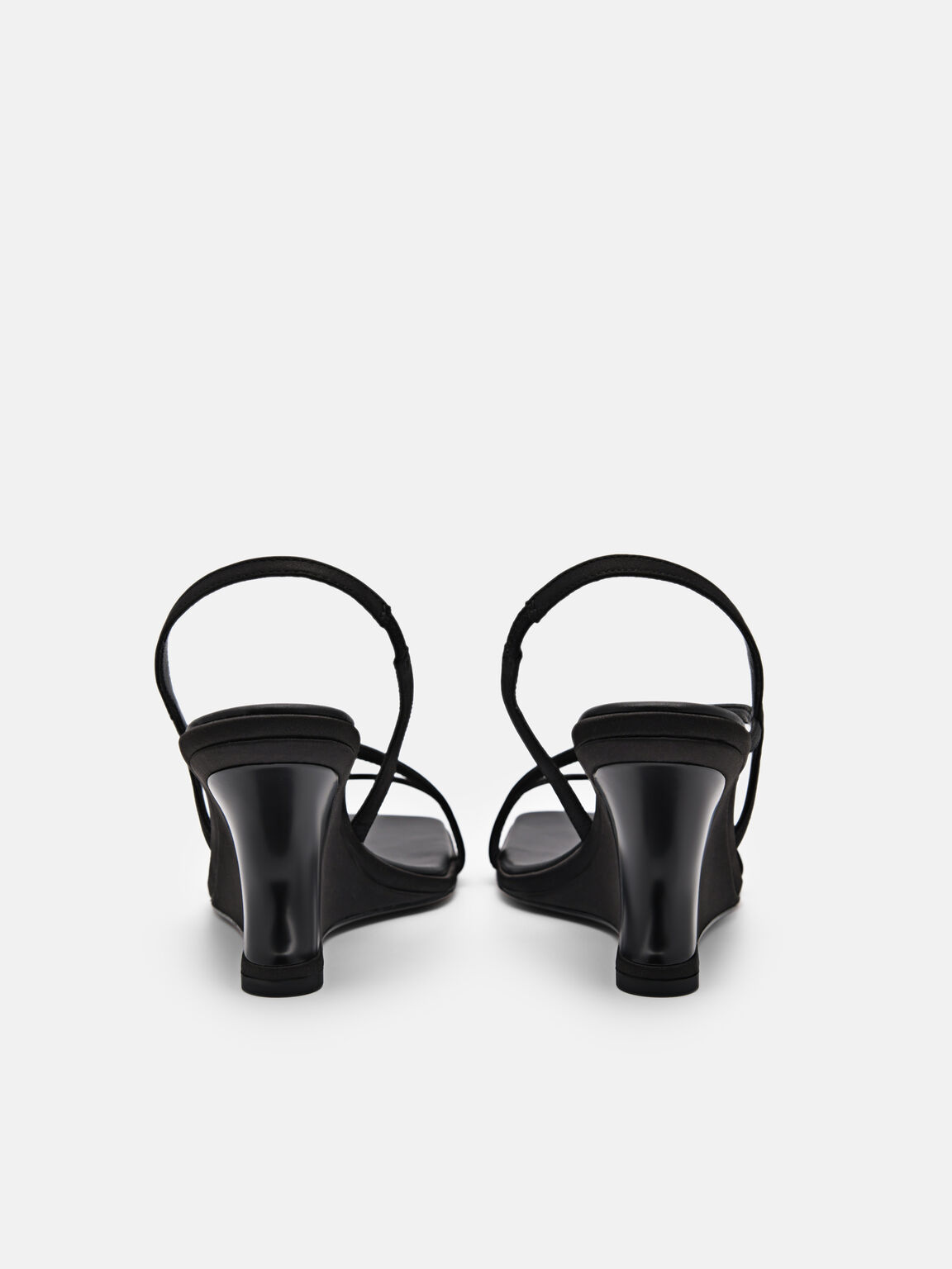 Oriana Wedge Sandals, Black, hi-res