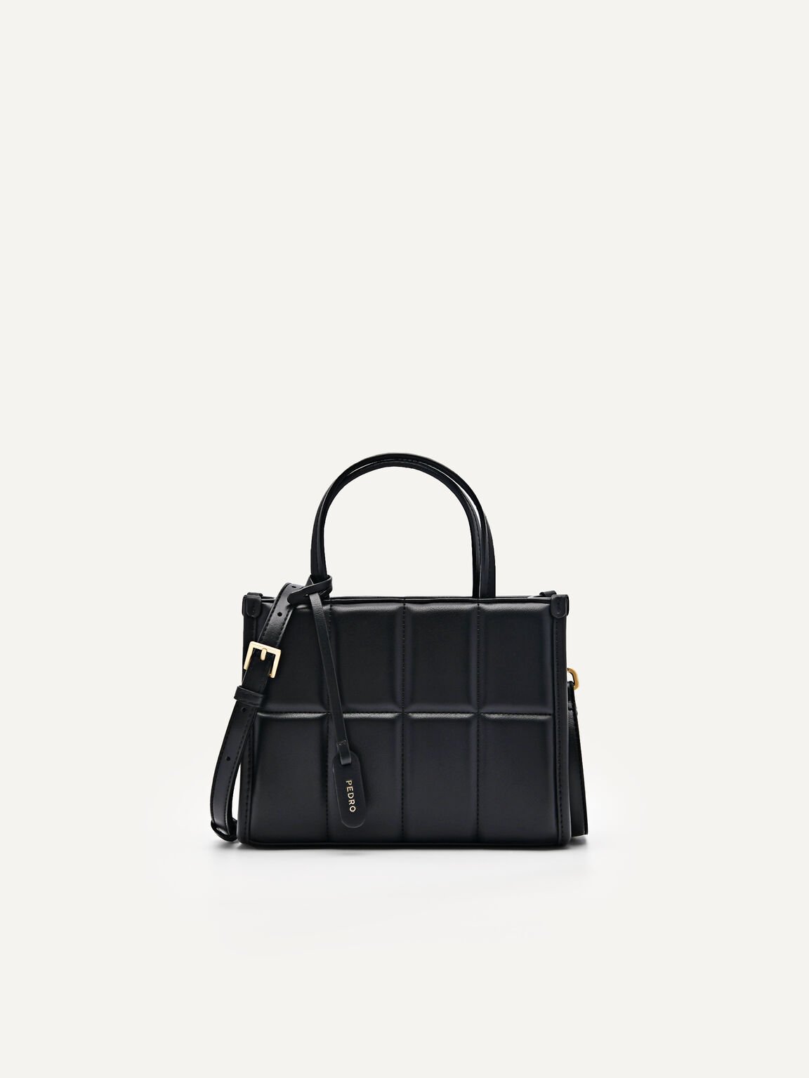 Mini Quilted Handbag, Black, hi-res