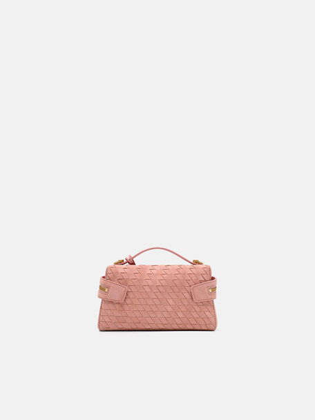 Alyssa Suede Woven Shoulder Bag, Pink Weave, hi-res