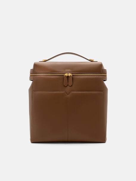 Alyssa Tumbled Leather Backpack, Brown Tumble, hi-res