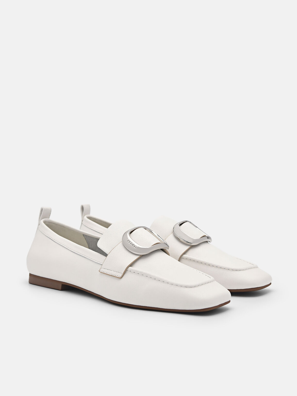 Eden Leather Loafers, White, hi-res