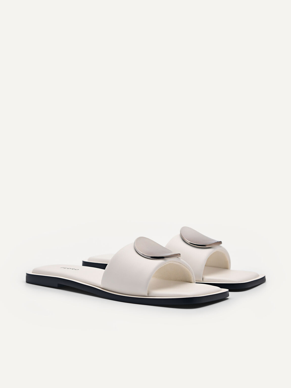 Vibe Square Toe Sandals, White, hi-res