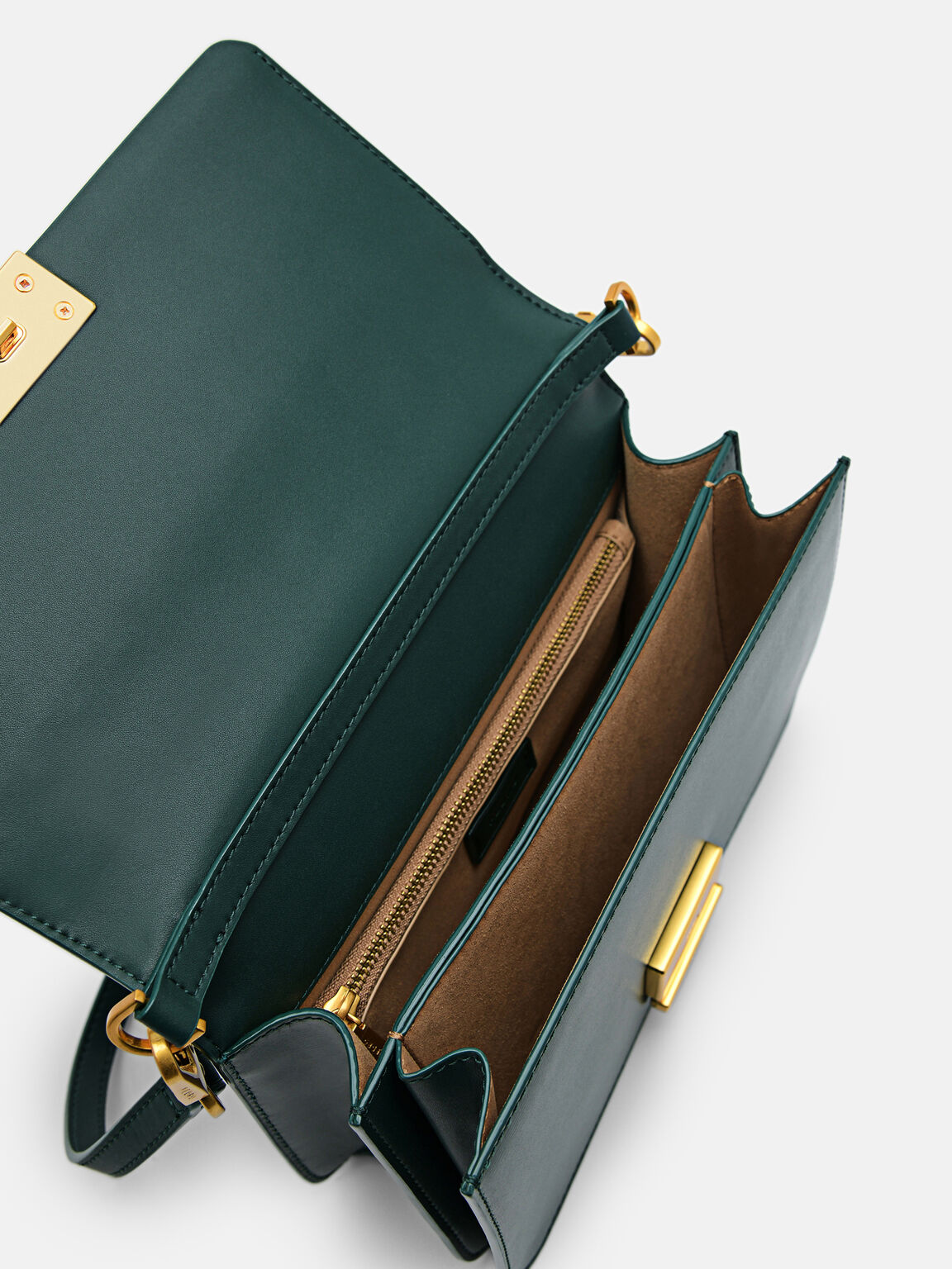 PEDRO Studio Pixel Leather Shoulder Bag, Dark Green, hi-res