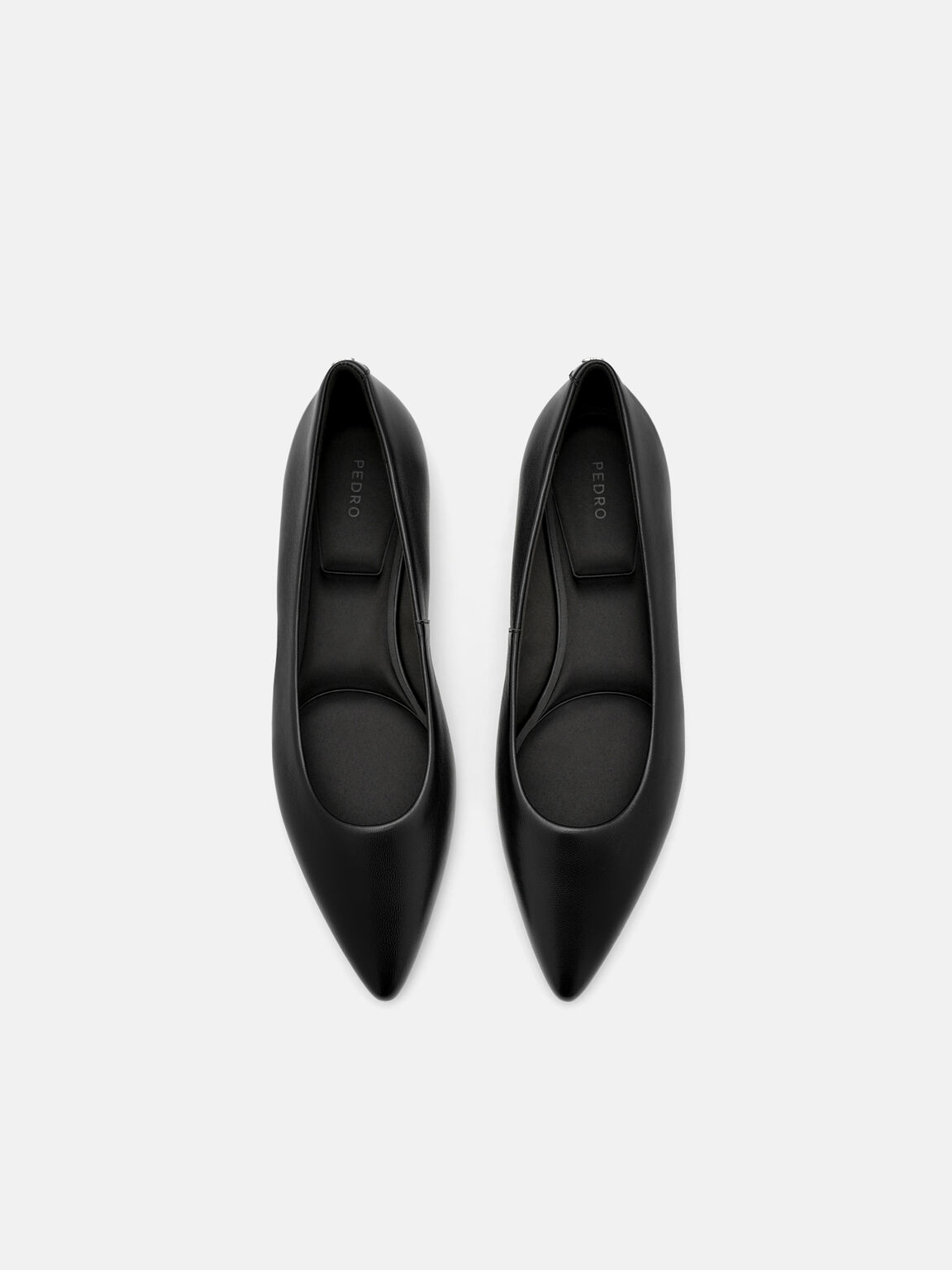 Quinn Leather Flats, Black, hi-res