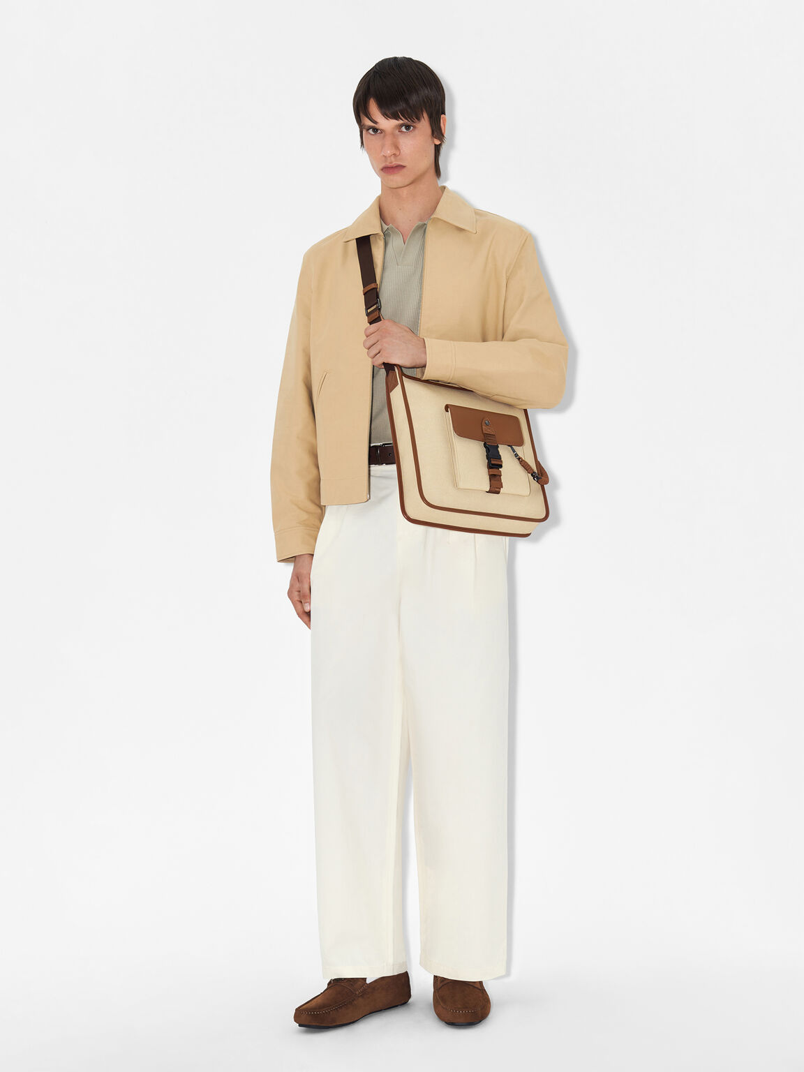 Twine Messenger Bag, Beige, hi-res