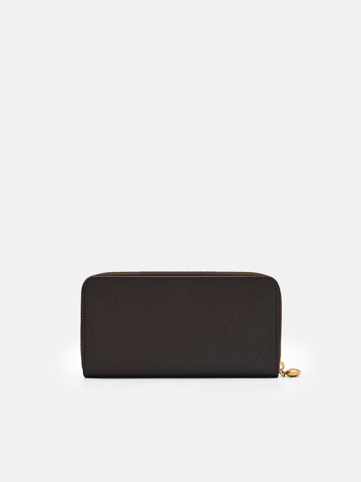 V&iacute; d&agrave;i chần b&ocirc;ng Quilted Leather, N&acirc;u Đậm, hi-res