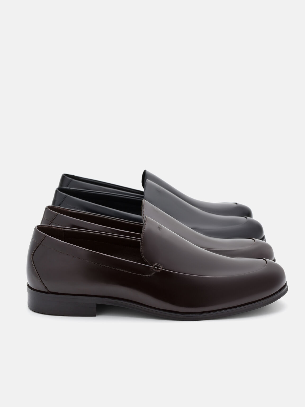 Gi&agrave;y lười mũi tr&ograve;n Boxed Leather, N&acirc;u Đỏ, hi-res