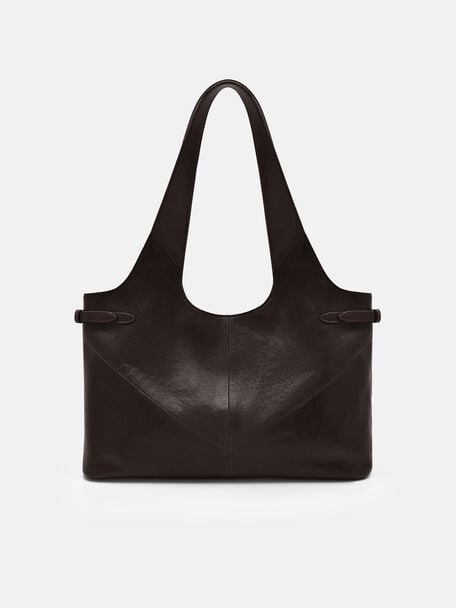 Vienna Leather Tote Bag, Dark Brown, hi-res