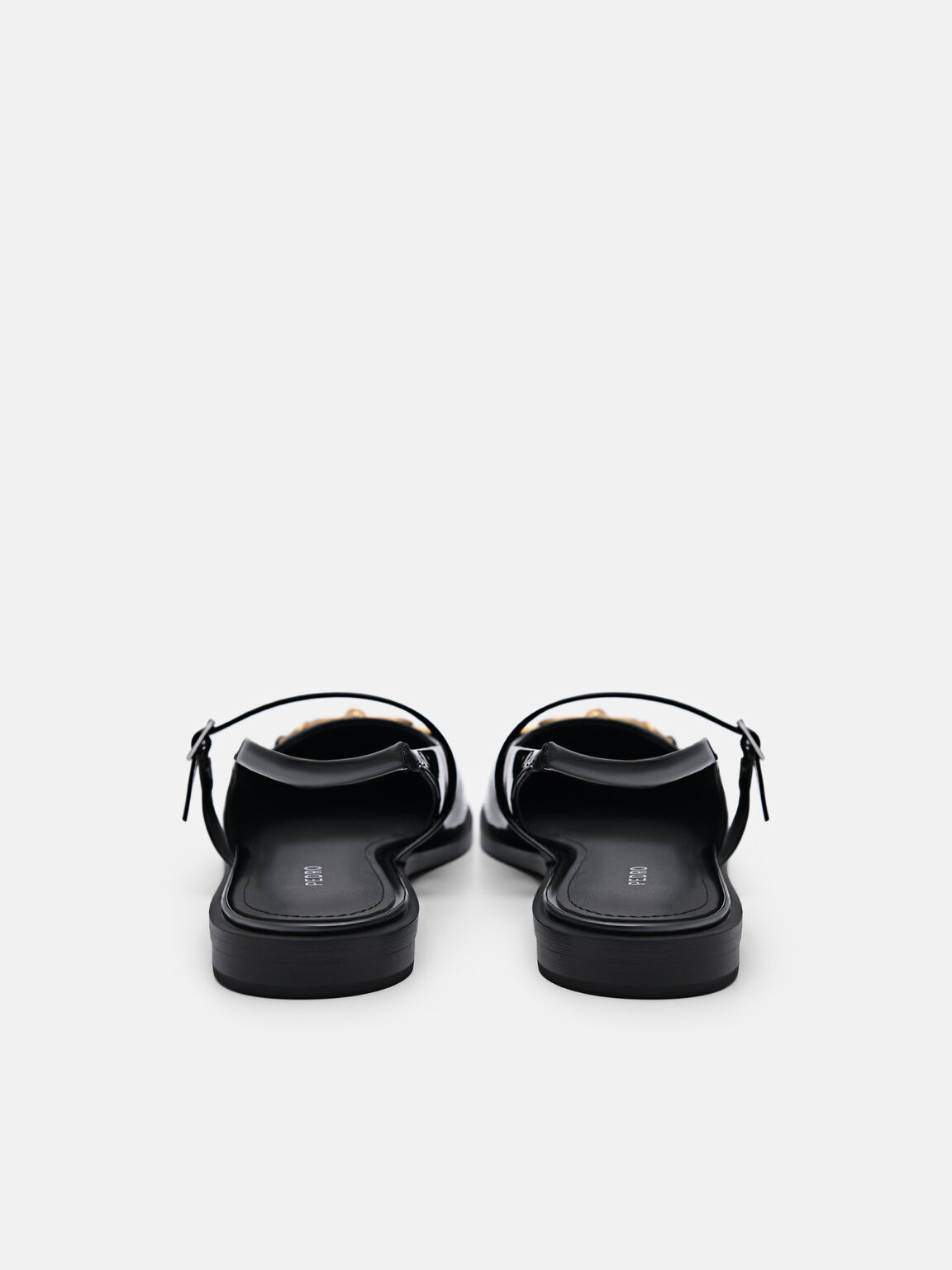 Jean Leather Slingback Sandals, Black, hi-res