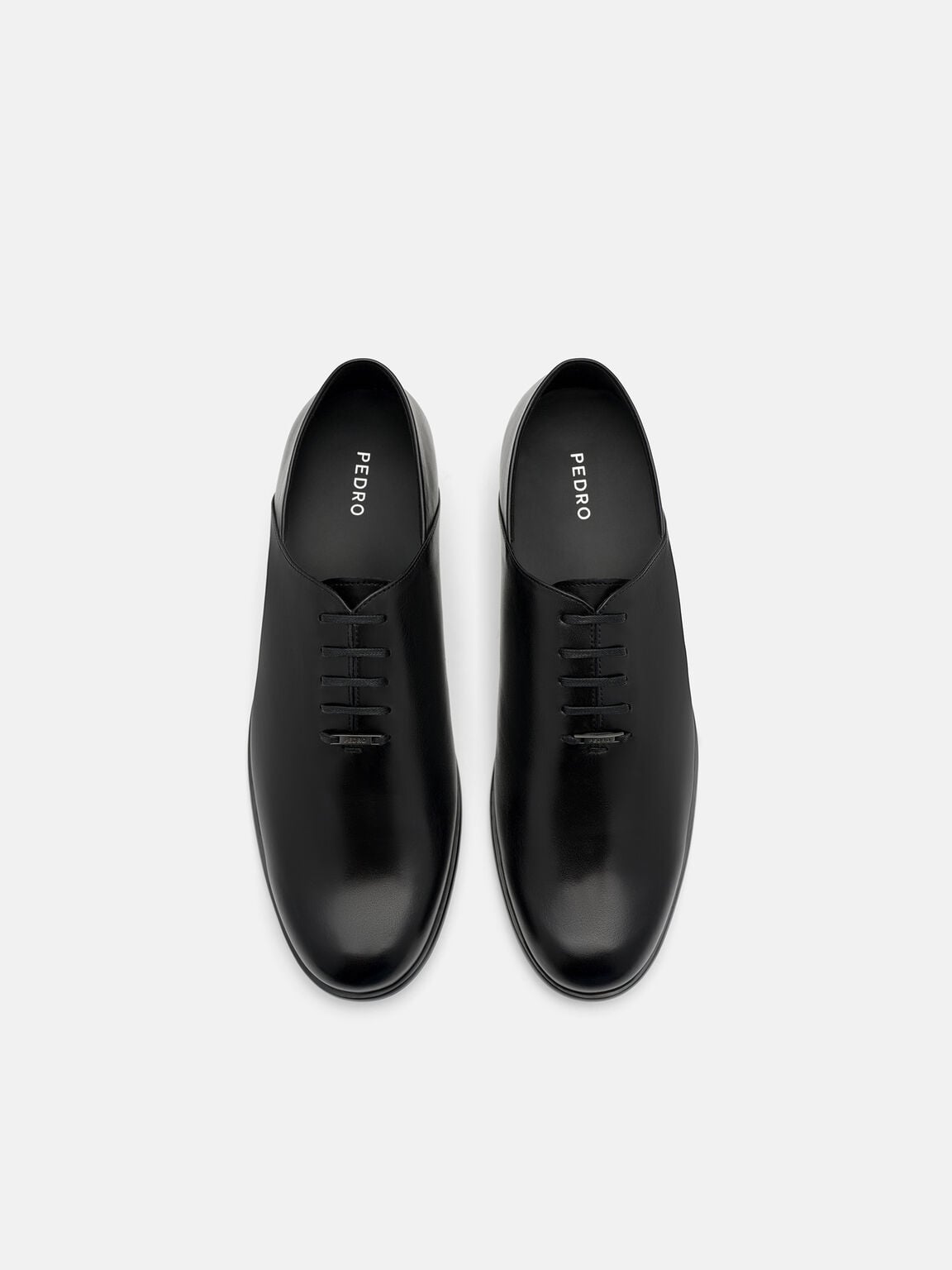 Burnished Leather Oxford Shoes, Black Burnish, hi-res