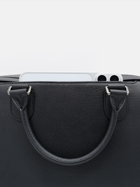 Tate Leather Duffel Bag, Black Embossed, hi-res