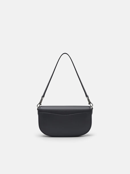 Willow Leather Shoulder Bag, Dark Grey, hi-res