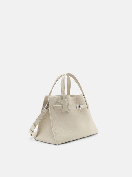 Danielle Medium Leather Handbag, Beige Tumble, hi-res