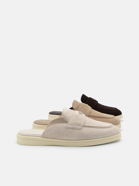 Gi&agrave;y mules đế bệt Roam, Espresso Brown Suede, hi-res