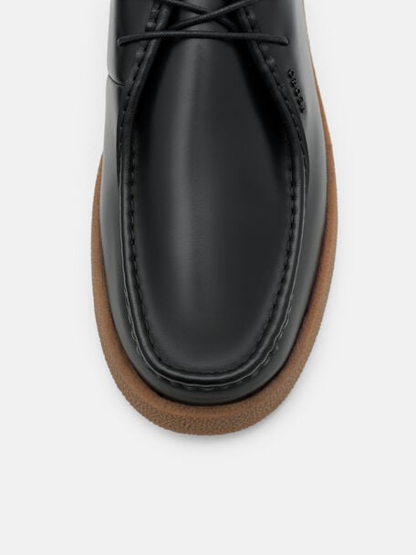 Waller Leather Derby Shoes, Black, hi-res