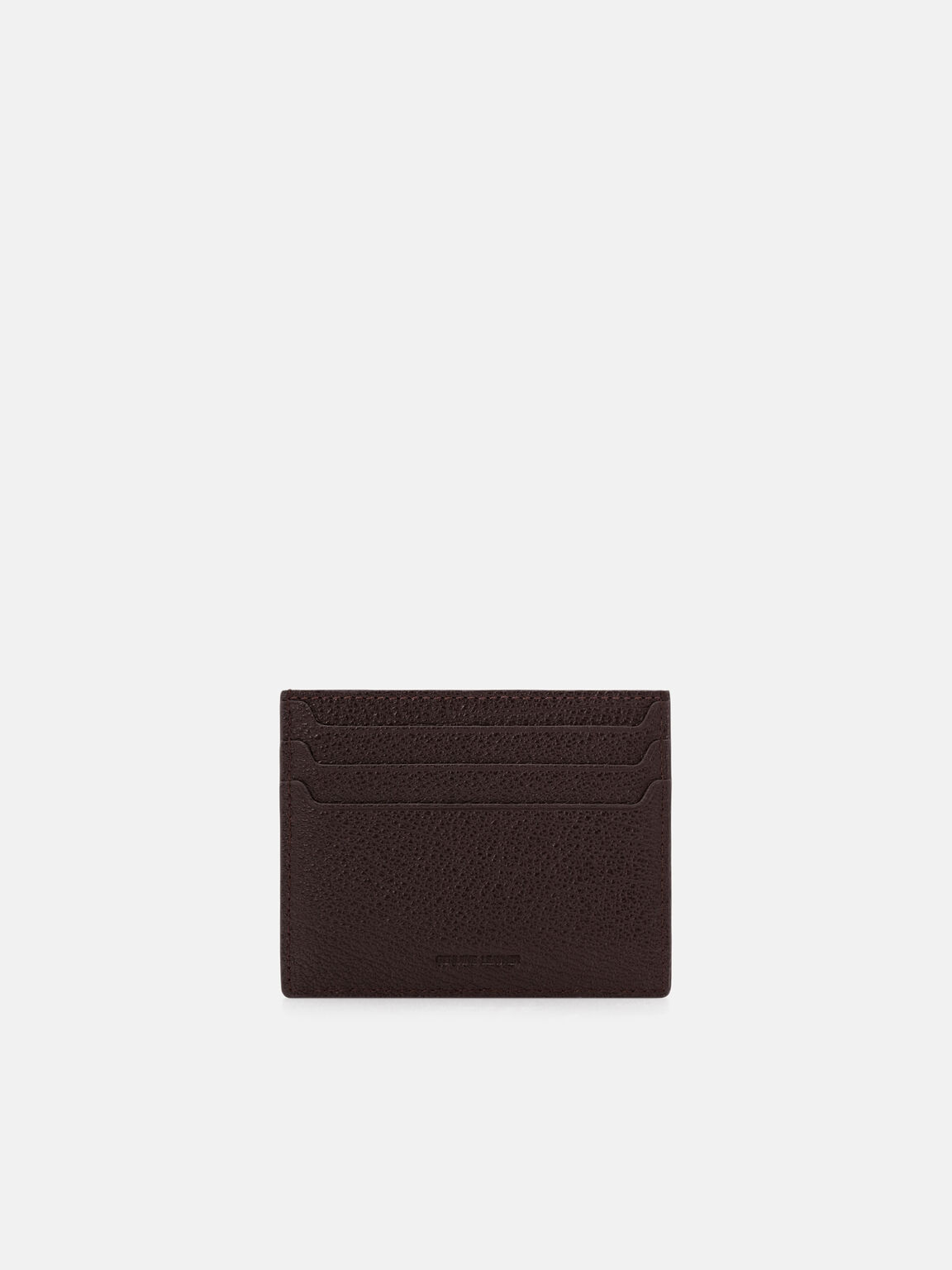 Leather Card Holder, Espresso Brown Embossed, hi-res
