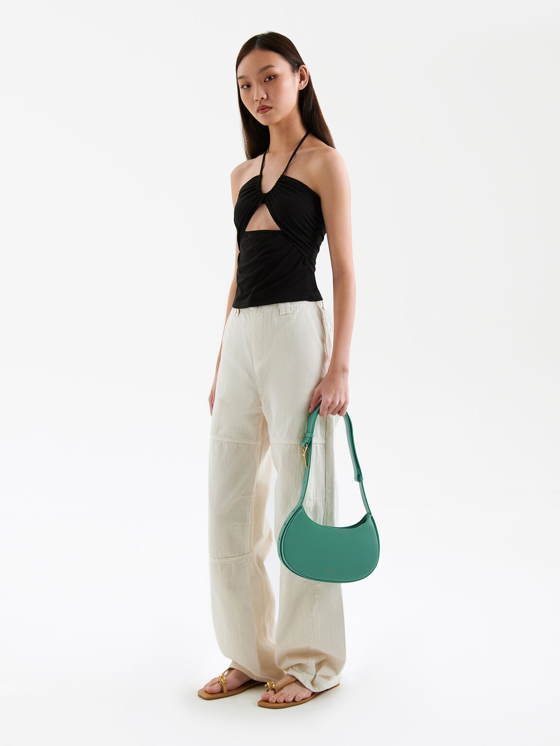 Carolyn Crescent Bag, Green