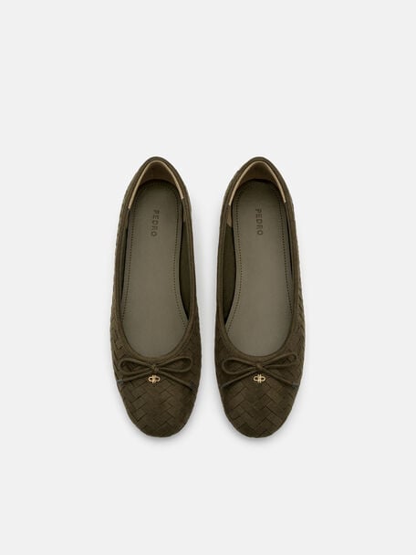 Anna Ballerina Flats, Olive, hi-res
