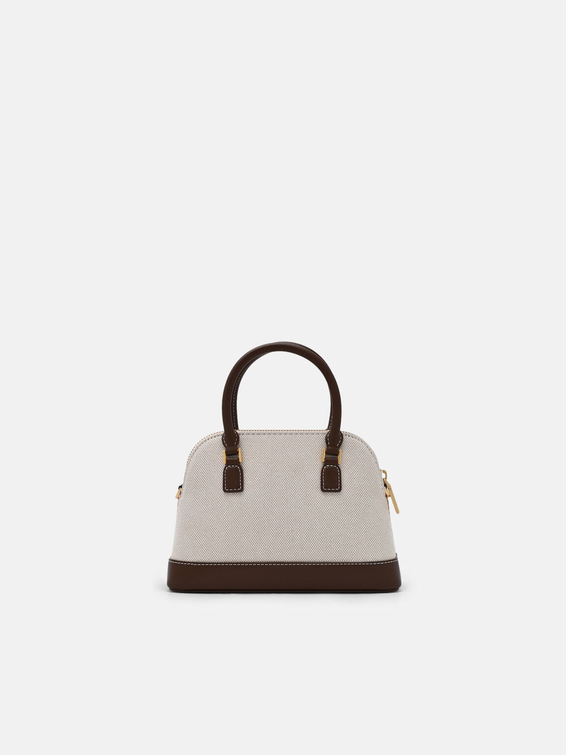 Lucia Canvas Handbag, Dark Brown Canvas, hi-res