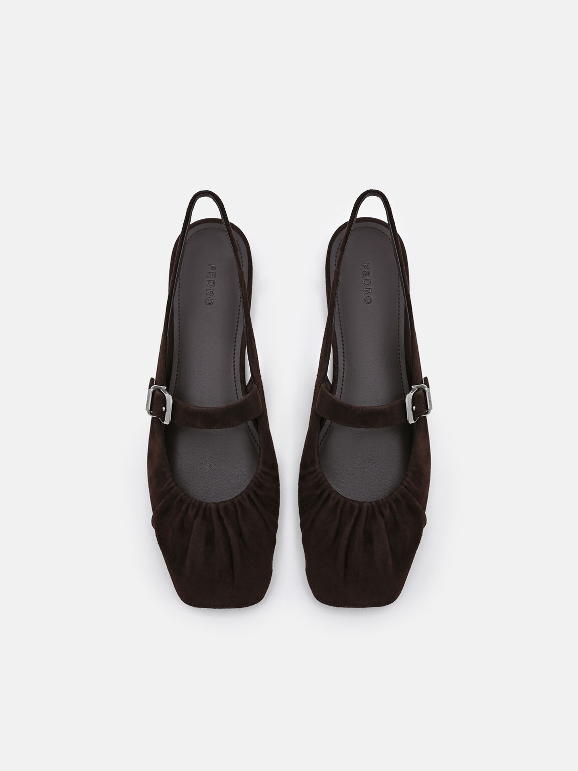 Gi&agrave;y sandals đế bệt Gabrielle, Dark Brown Suede, hi-res