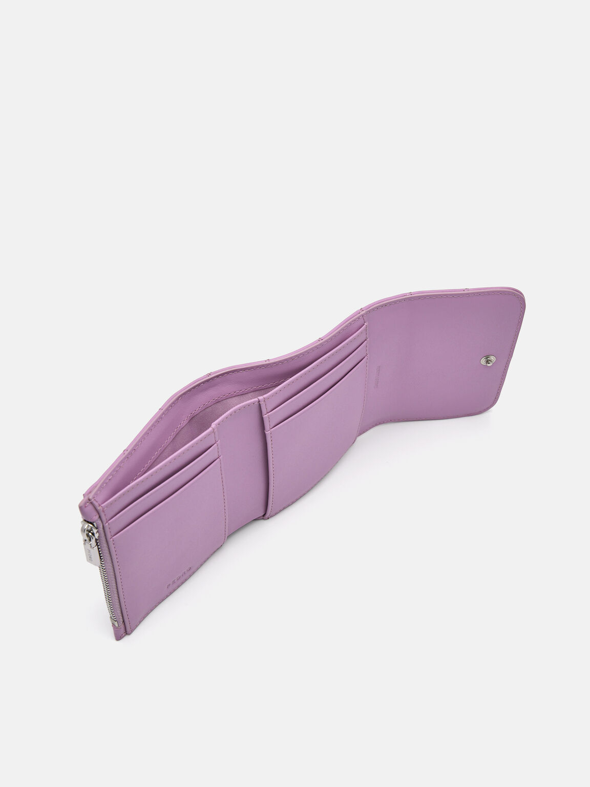 Ví ngắn Icon Leather Tri-Fold Pixel, Tím, hi-res