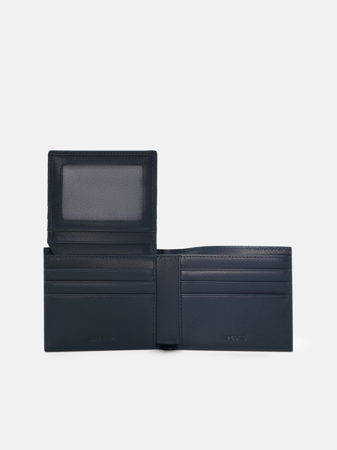 V&iacute; ngắn gập đ&ocirc;i Leather, Xanh Navy, hi-res