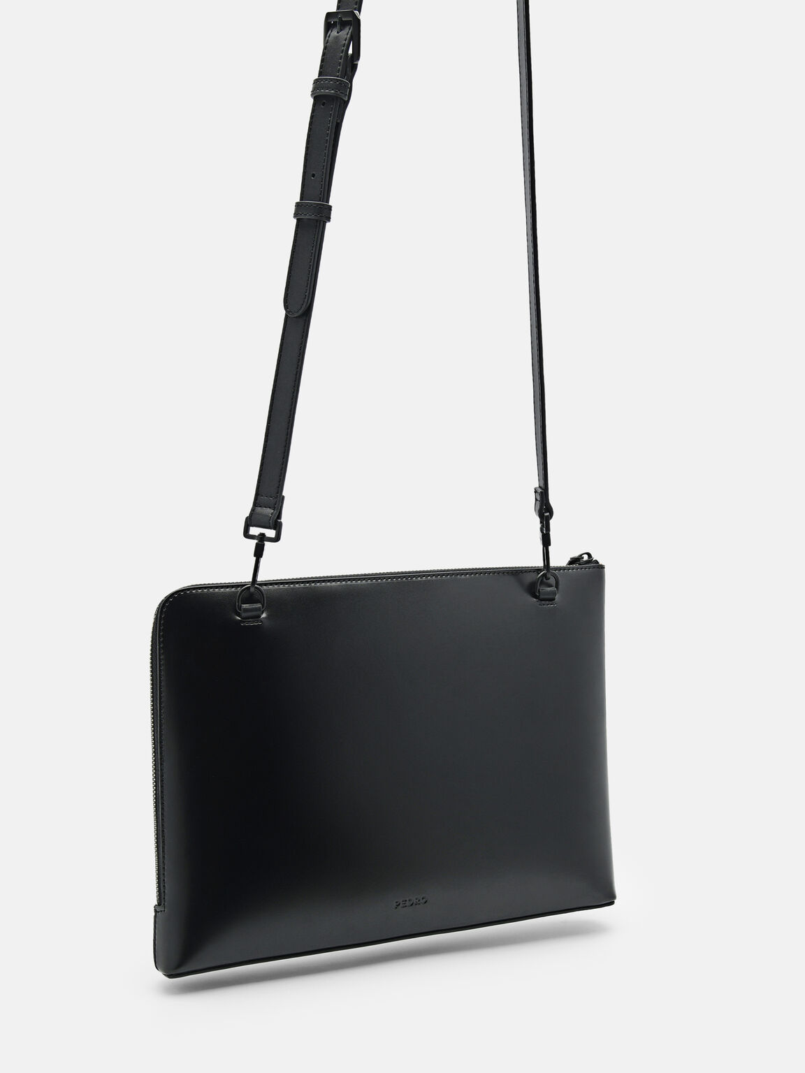 PEDRO Icon Leather Portfolio Bag, Black, hi-res