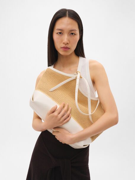 T&uacute;i tote h&igrave;nh thang Melka Oversized, Natural Raffia, hi-res