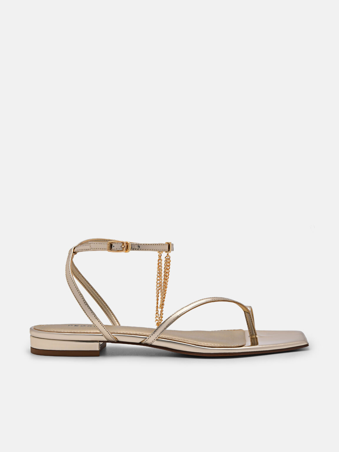 Lia Ankle Strap Sandals, Gold, hi-res