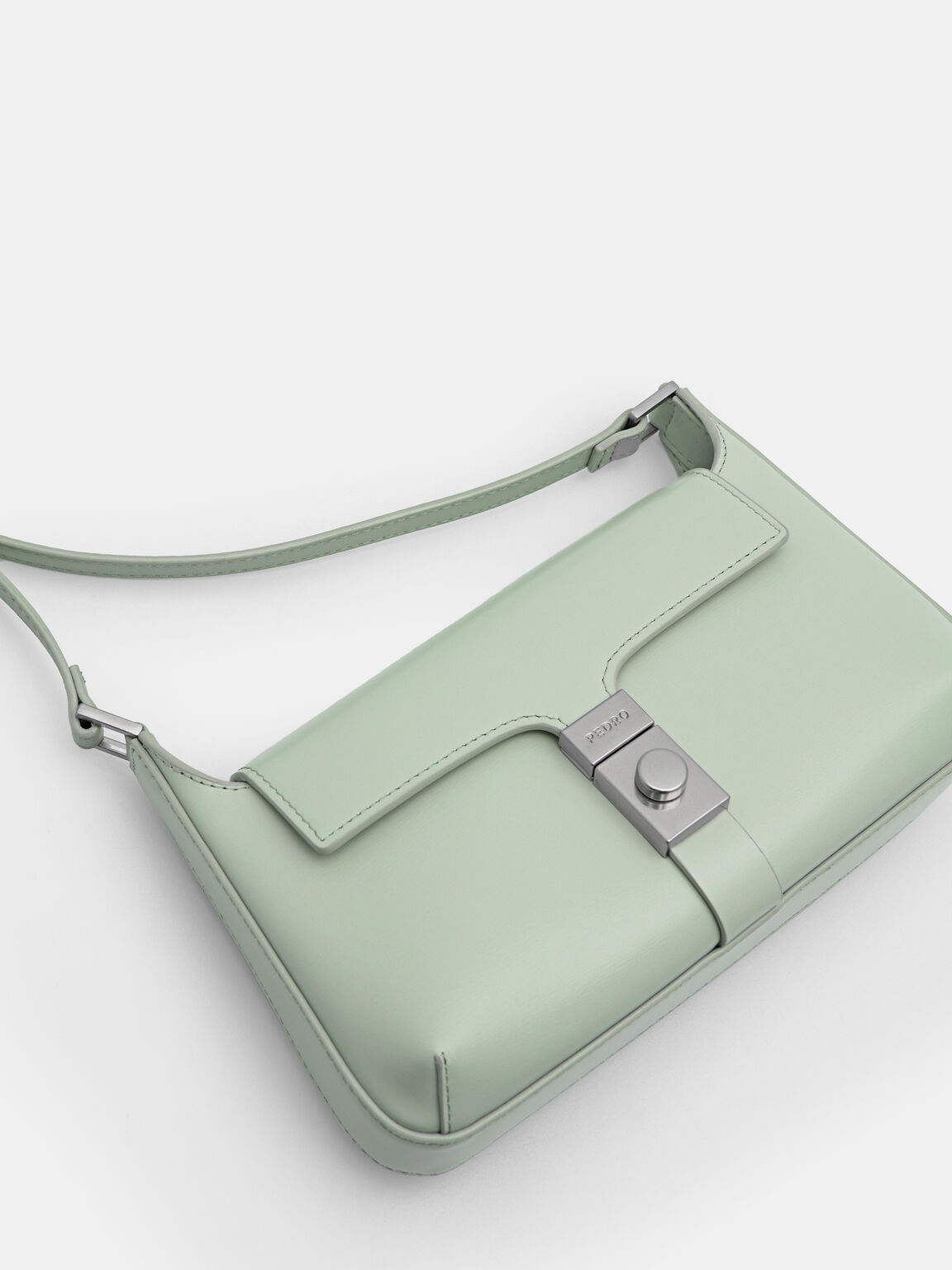 PEDRO Studio Leather Phone Pouch, Light Green, hi-res