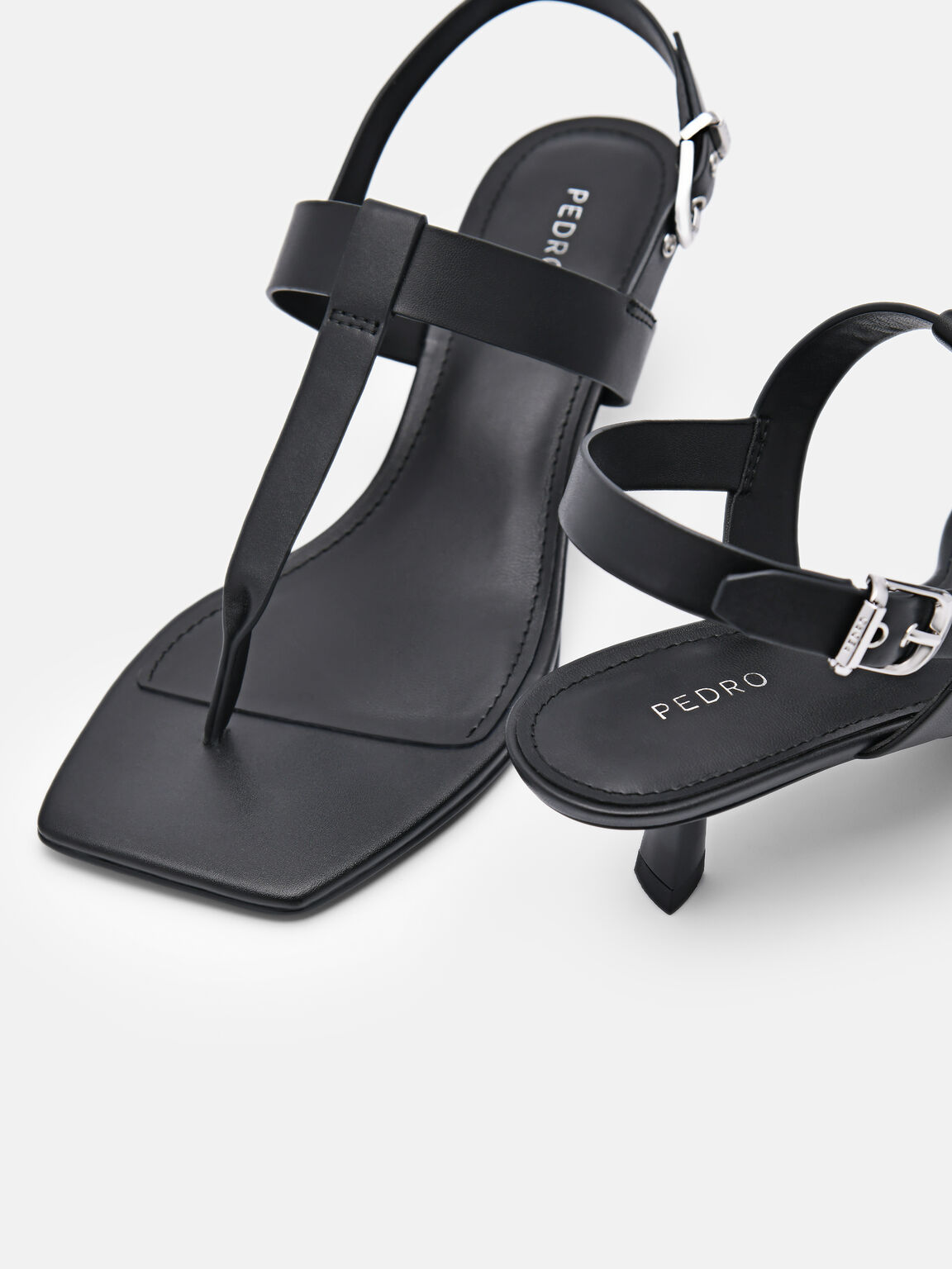 Helix Heel Sandals, Black, hi-res