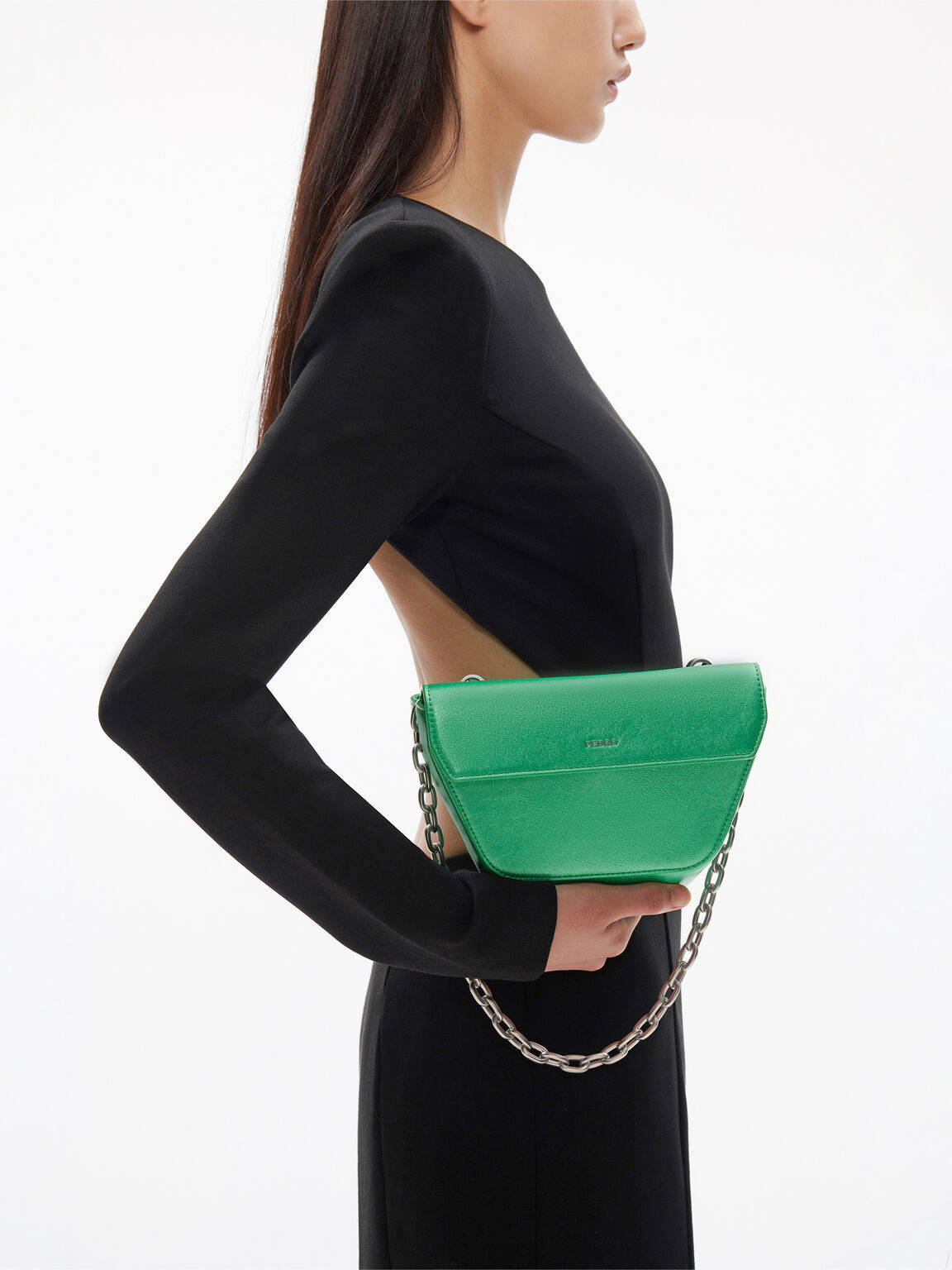 Olivia Shoulder Bag, Green, hi-res