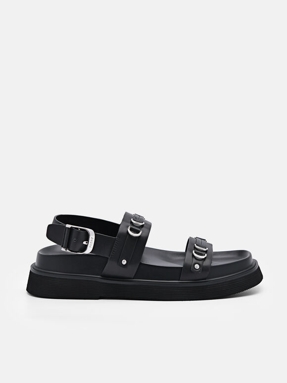 Helix Slingback Sandals, Black, hi-res