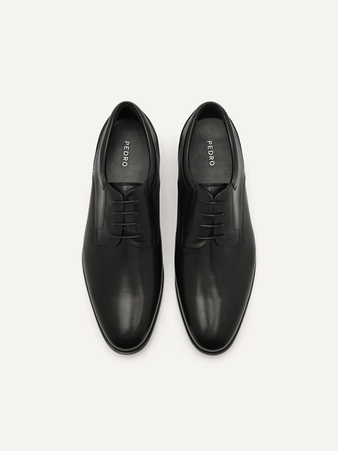 Elias Leather Derby Shoes, Black, hi-res