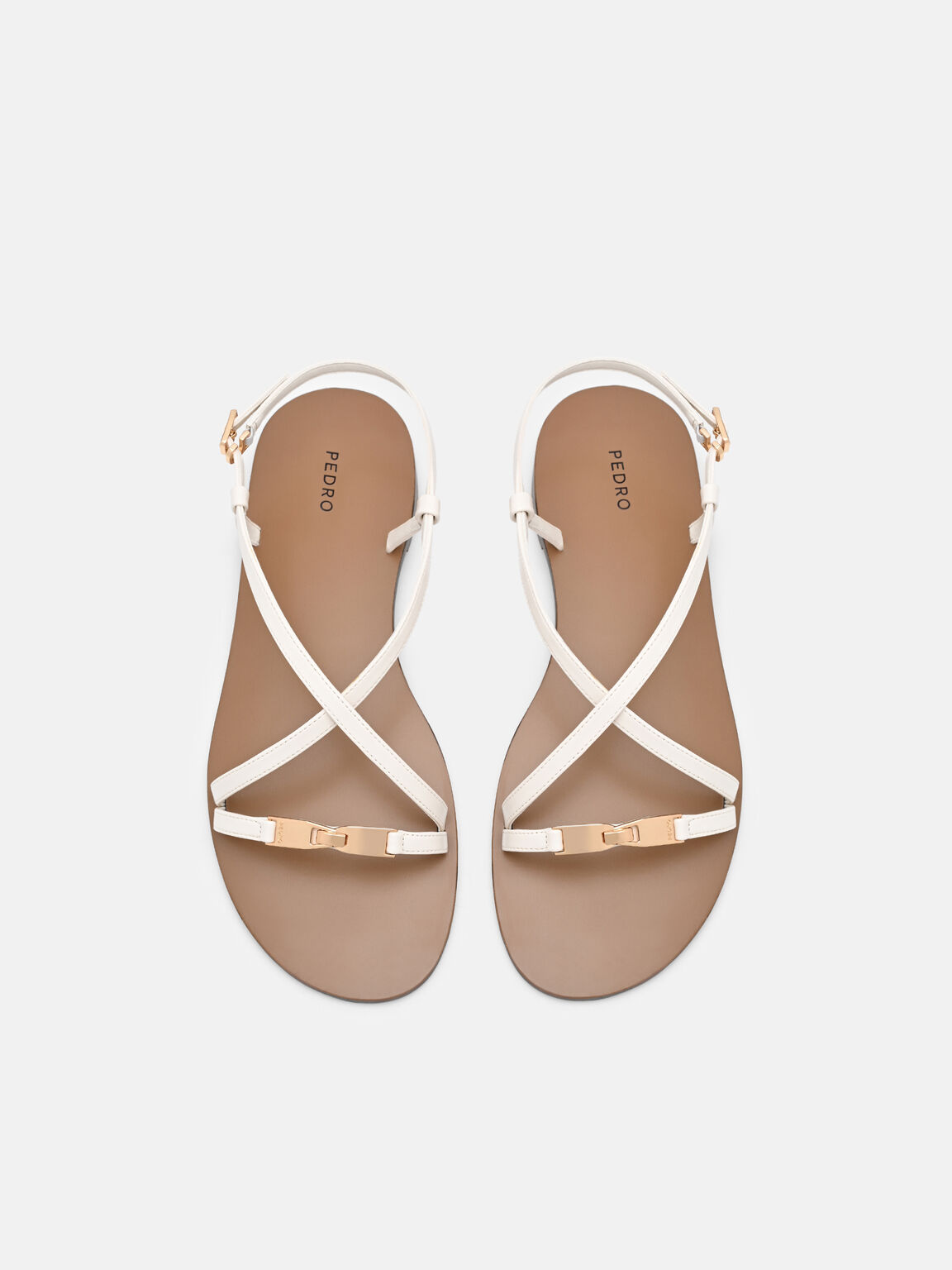 Gi&agrave;y sandals đế thấp Hitch, Phấn, hi-res