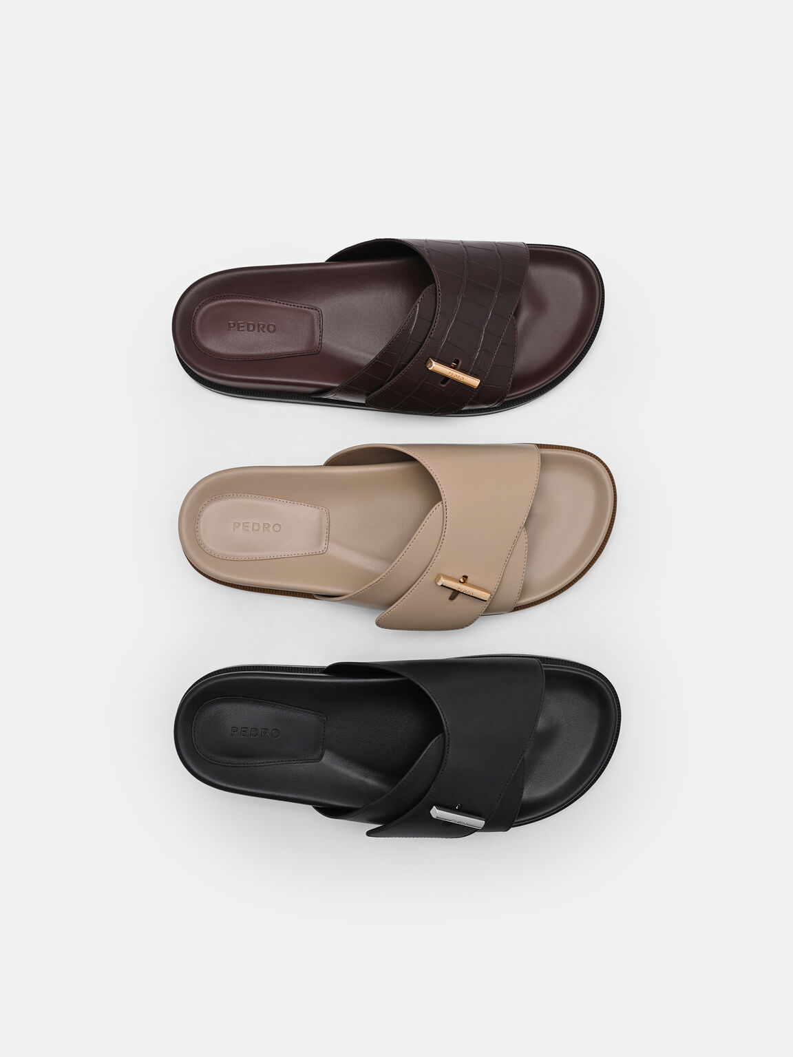 Dép quai ngang Demi, Đen, hi-res