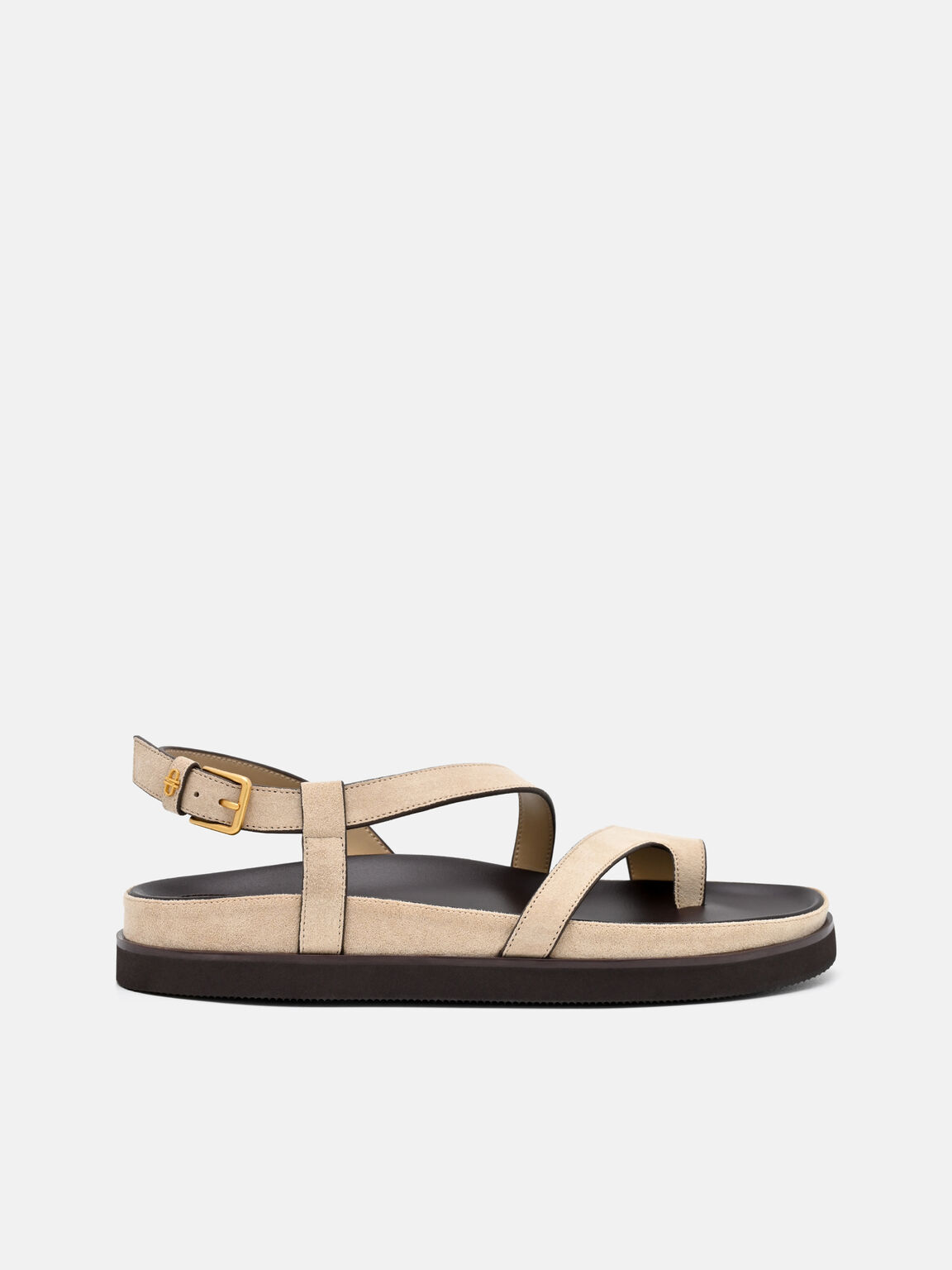 Gi&agrave;y sandals đế bệt mũi tr&ograve;n, Sand Suede, hi-res