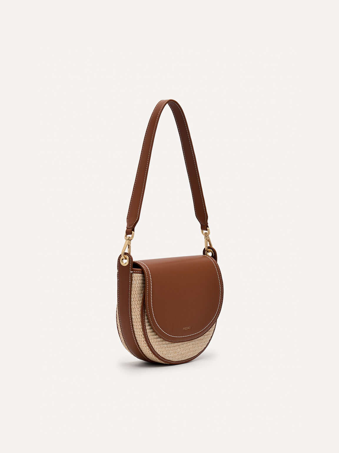 Crescent Shoulder Bag, Brown, hi-res