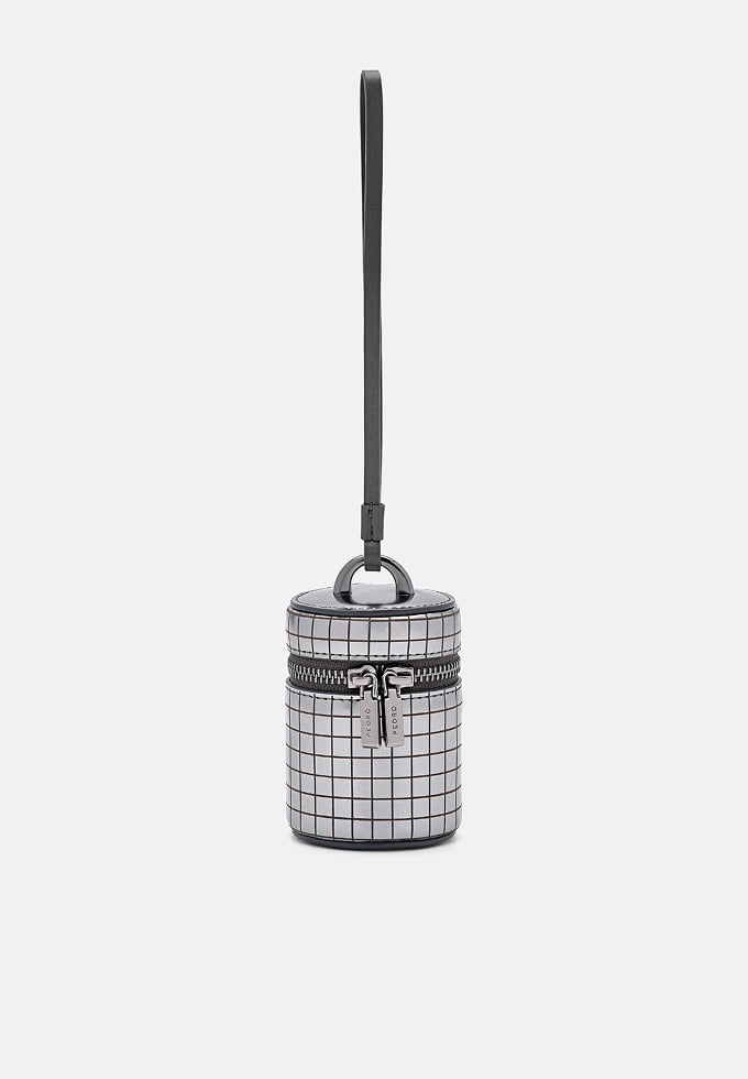 Metallic Leather Barrel Pouch