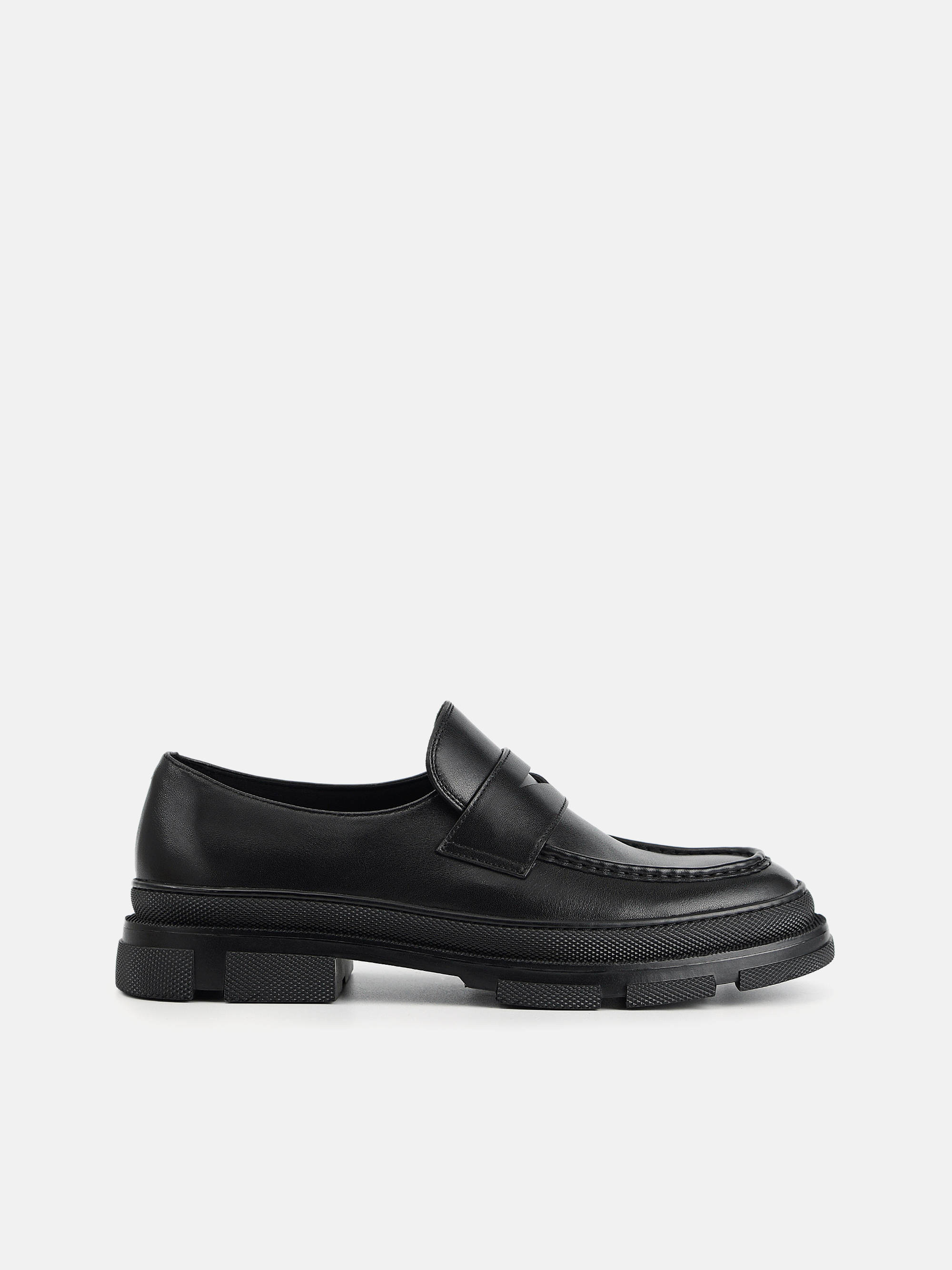Black Chunky Leather Loafers - PEDRO PH