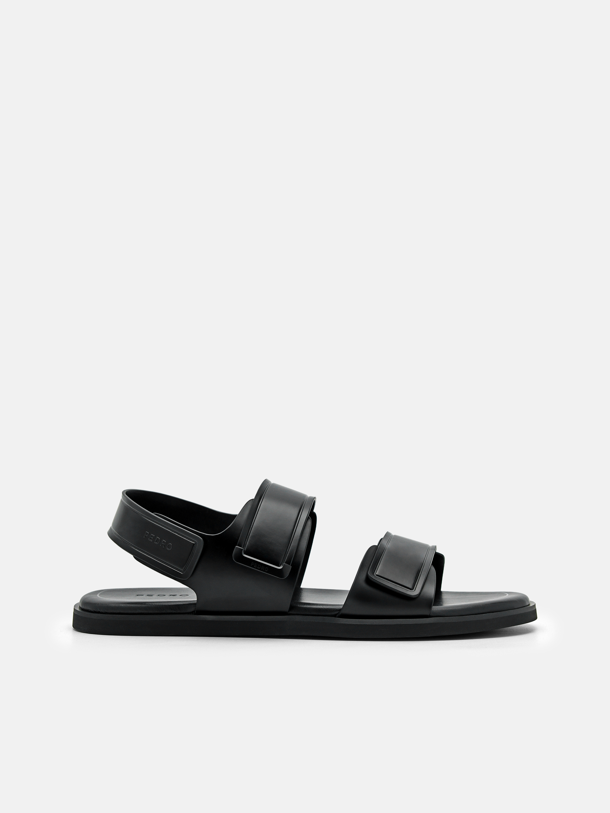 Black Backstrap Velcro Sandals - PEDRO US