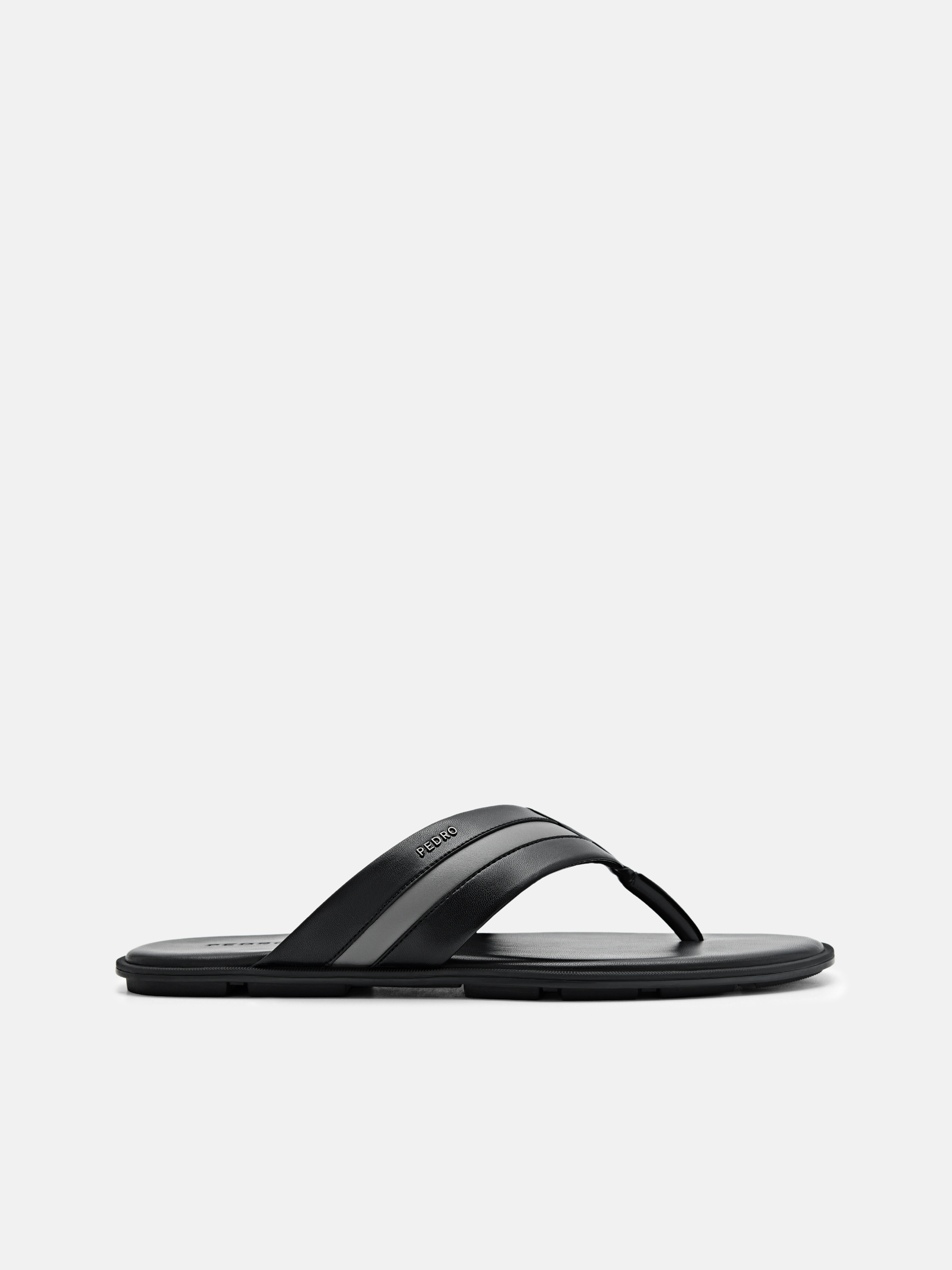 Black Banded Thong Sandals - PEDRO US